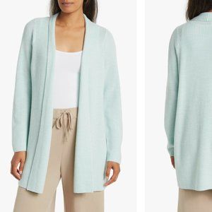 Eileen Fisher Light Blue Merino Wool Oversized Open Cardigan Size XXS